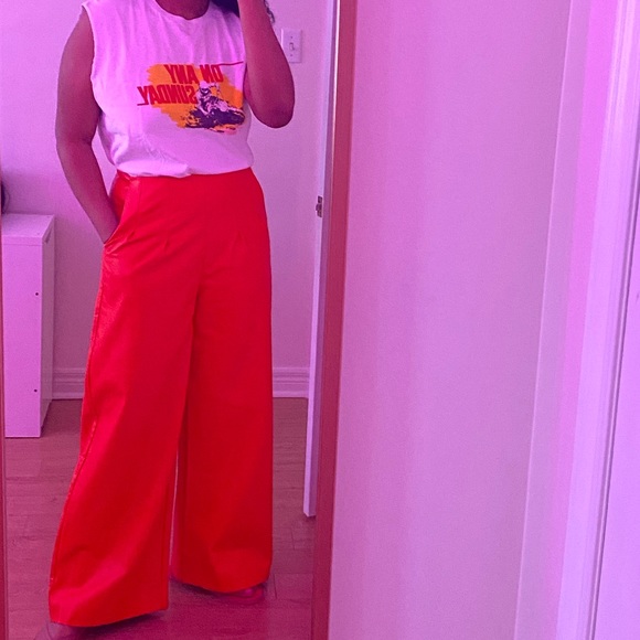 Orange leather pants - Picture 2 of 3